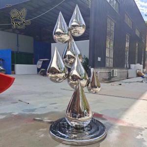 Quality BLVE Stainless Steel Garden Water Drop Sculpture Abstract Art Metal Statue Polished Large Decoration Outdoor wholesale