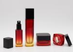 Durable Empty 50g 40ml Square Glass Pump Bottles Anti Leakage