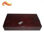 Crocodile Embossed Leather Square Luxury Gift Boxes With Golden Satin Covering