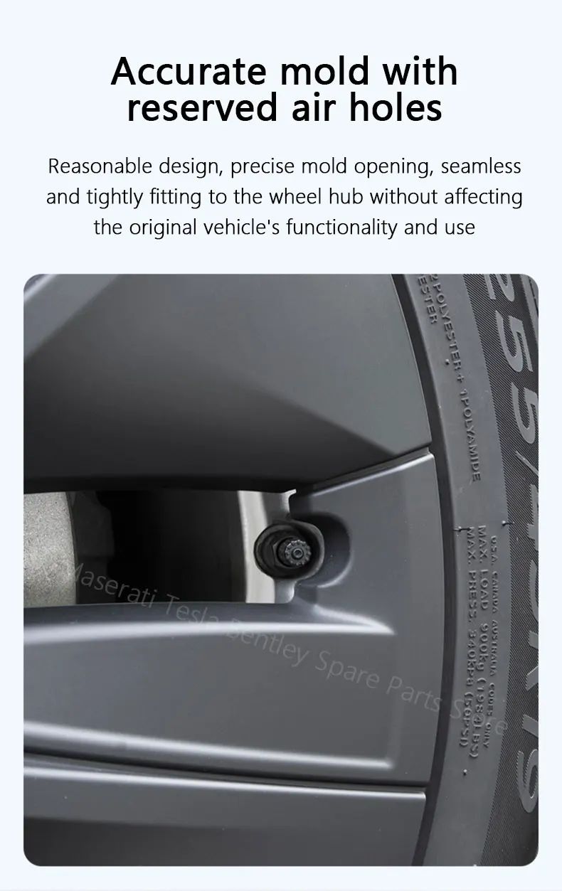 Wheel Hub Cover Cap for Tesla Model 3 Y Modified Protective Cover Decorative Accessories Non-Destructive Installation