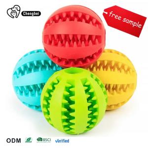 Quality Dog Chew Toy BallsPet Food Feeder Chew Tooth Cleaning Ball Durable Soft Bite Resistant wholesale