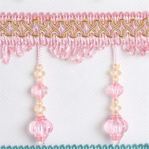 Quality Newest lantern design handmade polyester curtain lace beaded fringes tassels wholesale