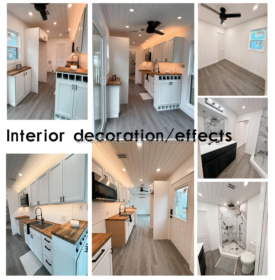 Wooden Foundation Tiny House on Steel Structure Container House Portable Prefab Modern Design for Hotel