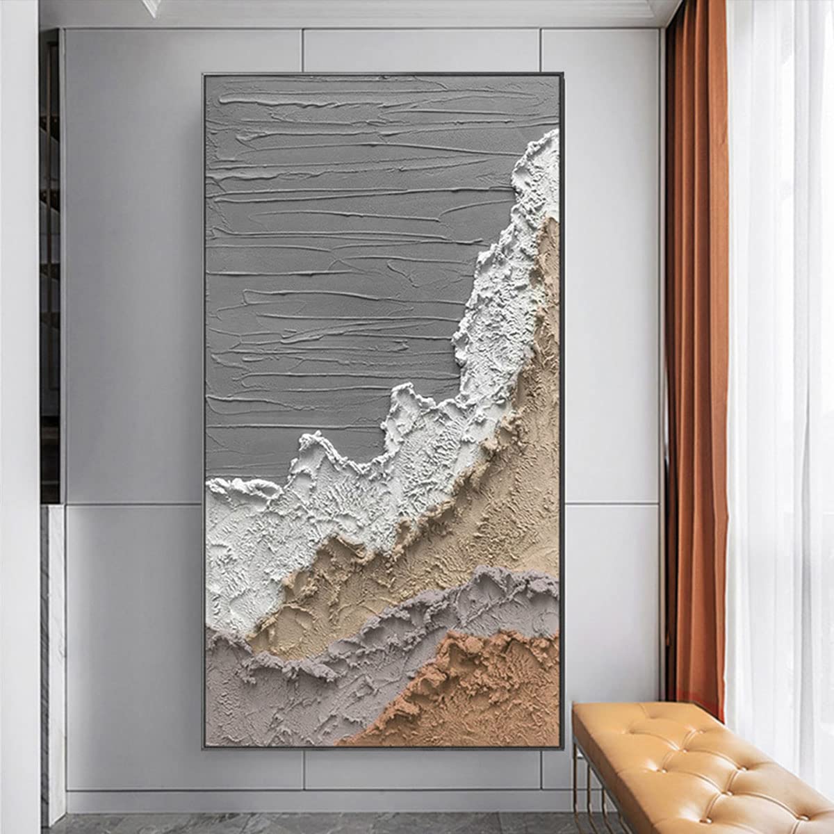 LANDSCAPE Canvas Oil and Canvas Handmade Painted Oil Painting Relief Wall Painting Wall Art Craft 3D Metal Painting