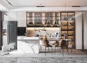 Quality Modern Style Gray Shaker Wooden Furniture Kitchen Cabinets wholesale