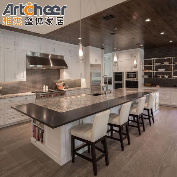 White Shaker Solid Wood Slim Style Modular Kitchen Cabinets American Market
