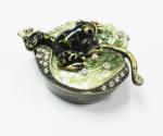Frog jewelry trinket box metal jewelry box crystal jewellery box