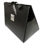 Custom Logo Leather Gift Box Gift Black 2 Folding Wine Box
