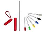 Restaurant Retractable Stainless Steel Straws With Aluminum Alloy Storage Tube