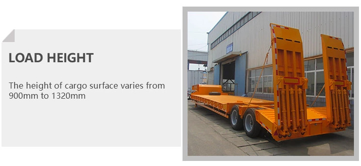 3 Axles 60T Gooseneck Low Bed Semi Trailer