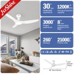 52 Inch DC Motor Energy-Saving Luxury White LED Light Ceiling Fan with Light 5