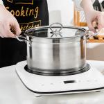 Amazon Top Seller Stainless Steel Food Soup Pot Cooking Pot With Glass Lid