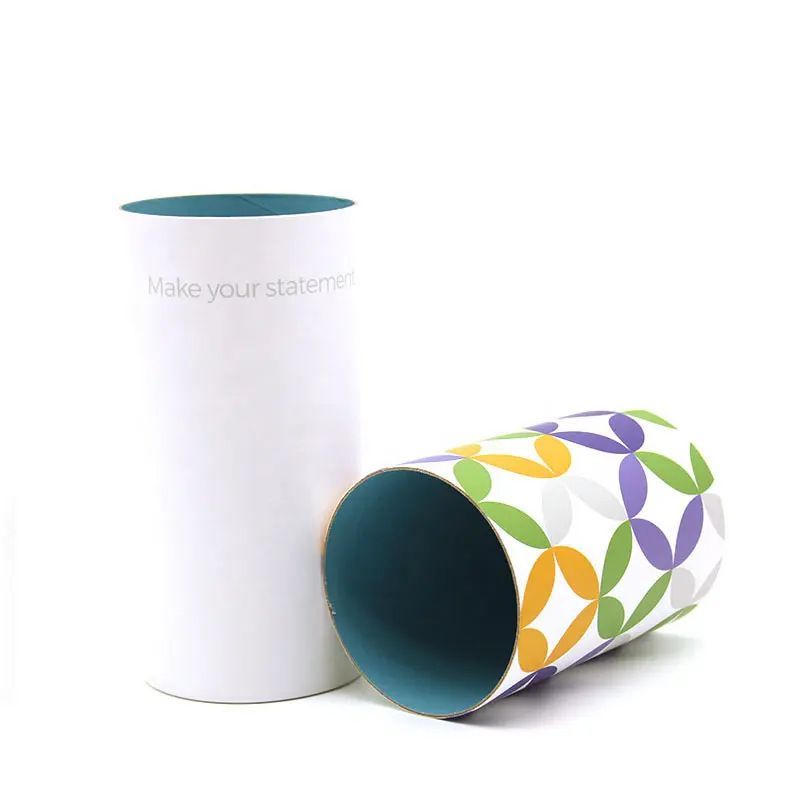 Hot Foil Silver Gold Stamping Bright Color Corrugated Paper Cardboard Candle Perfume Cosmetic Makeup Lipstick Custom Gift Packaging Round Tube Box