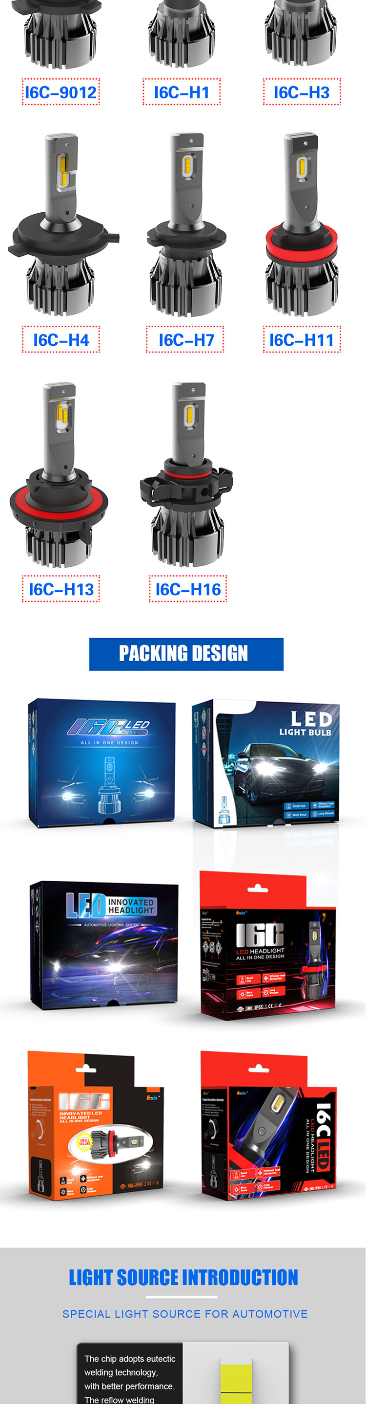 9006 9005 Hb3 Led High Beam 12V For Driving Safely Dual Color
