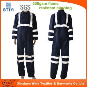 Quality Protective Fire Resistant Insulated Coveralls Navy Blue With Reflector wholesale