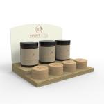 Countertop Cosmetic Display Stand Wooden Skin Care Display Stands Retail Makeup