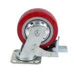 Customization 4inch 5inch 6inch 8inch Heavy Duty Industry Red PU PVC Swivel