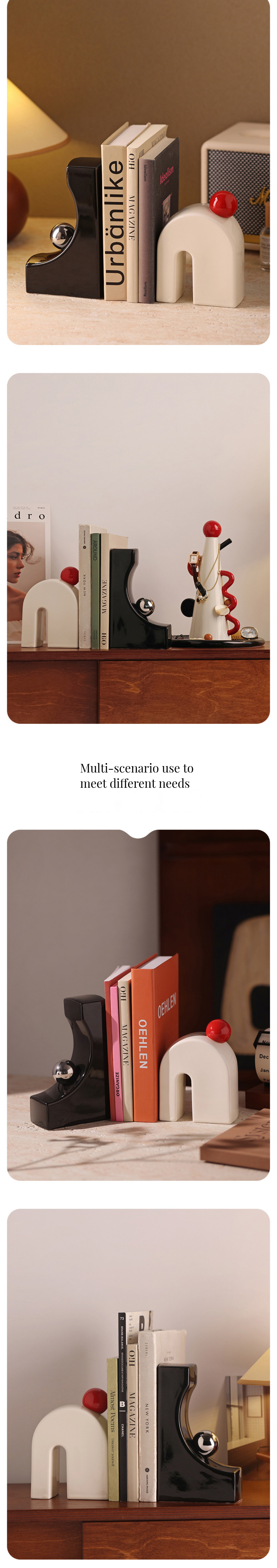 Exquisite Ceramic Bookends Perfect Home Decoration Pieces for Book Lovers' Shelves