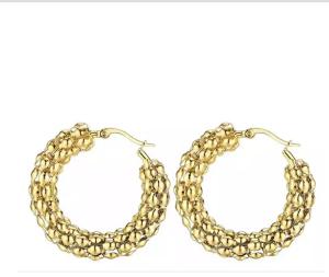 Quality Anniversary 18K Gold Huggie Pendant Earrings Stainless Steel Earrings wholesale