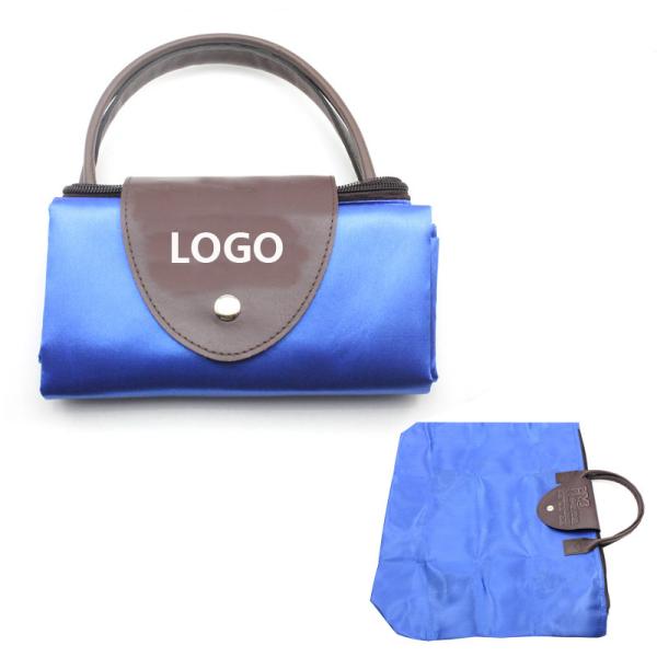 Promotional Folding shopping bag 44.5*37*13cm Mercerizing leather logo