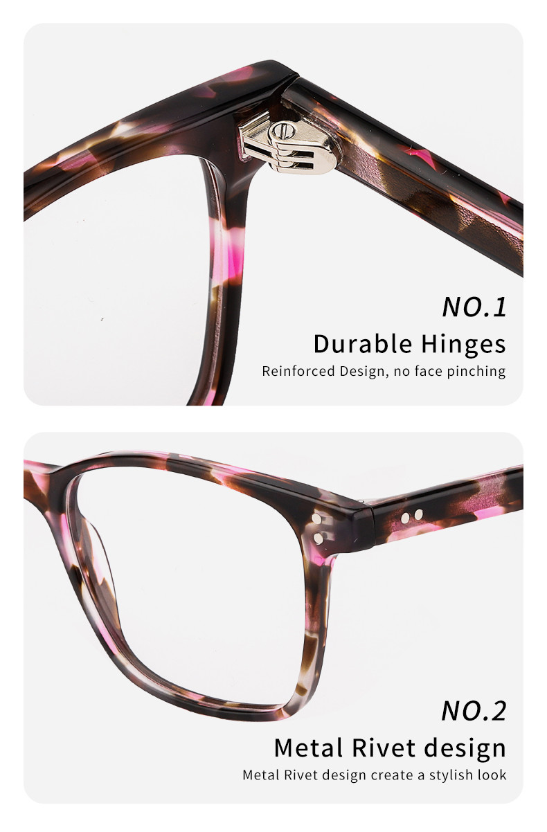 Custom Logo Acetate Frame Optical Glasses 4 Colors Available