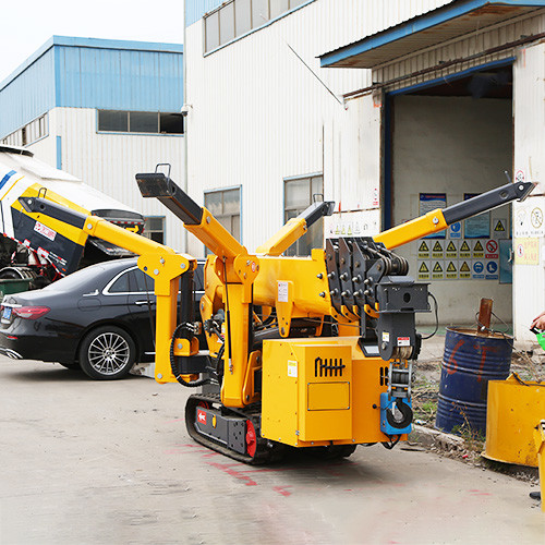 Hydraulic Telescopic Boom Diesel Engine Drive Rubber Crawler Spider Crane With CE Certificate