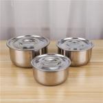 Low Moq 3 Pcs 5 Pcs Kitchen Stainless Steel 410 Soup Stock Pot Set Large
