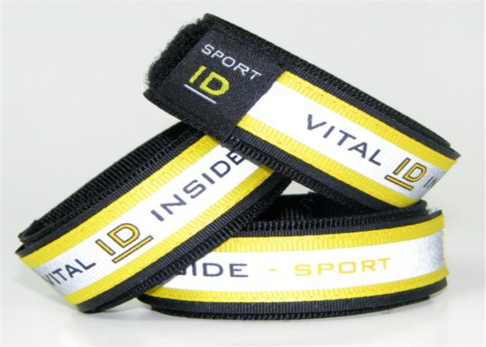 Reflective Sport ID Bracelet / Vital ID Wristband With Insert ID Paper