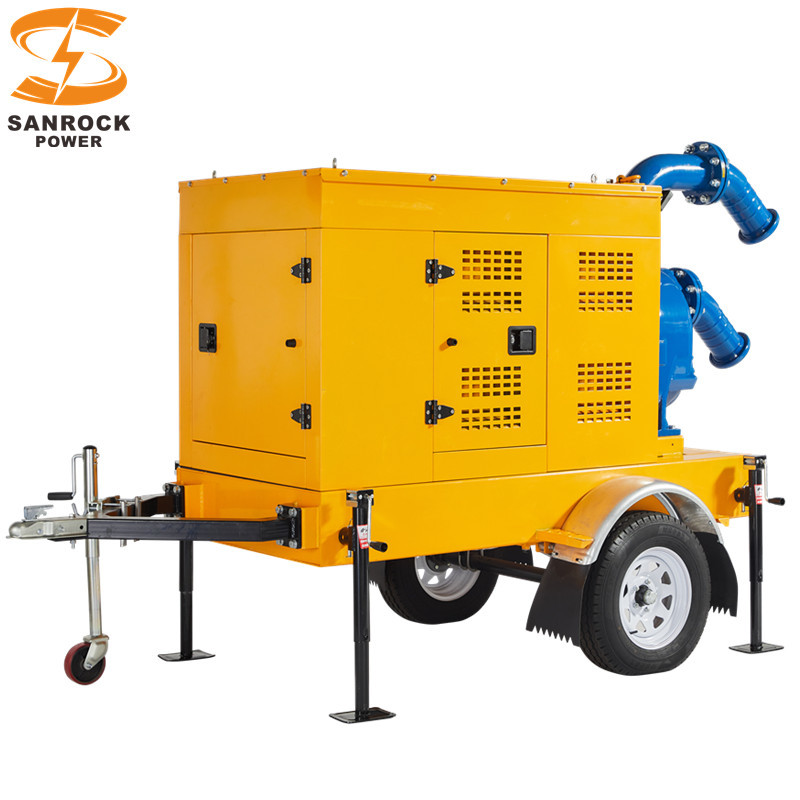 Silent Self Priming Irrigation Pump Trailer Water Pump Set Easy To Move Self Imbibition