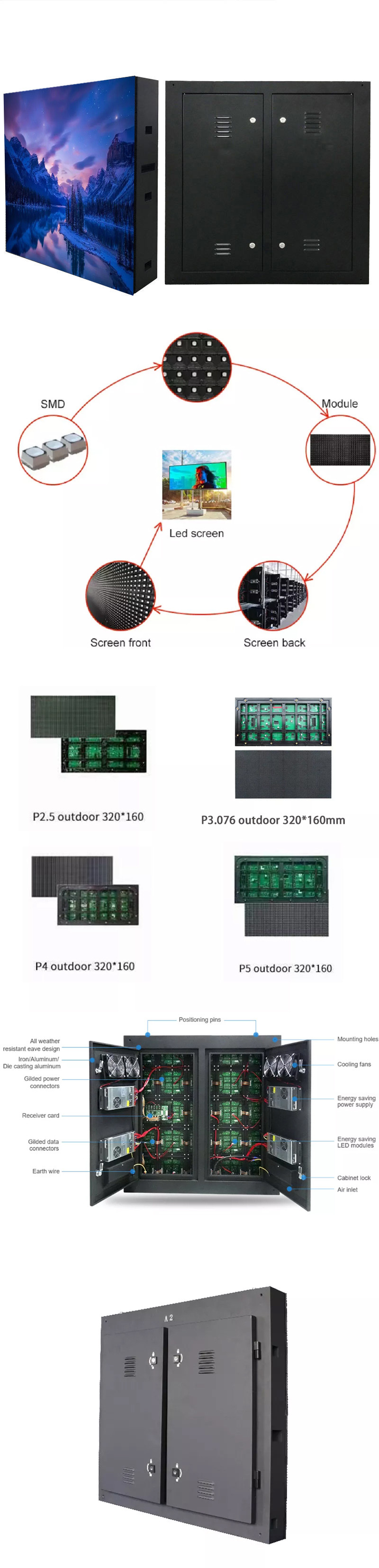 P6 P8 P10 P20 Outdoor Led Display Screen For Digital Advertising