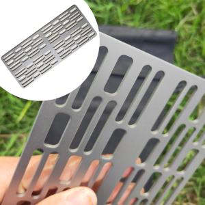 Quality Outdoor Camping BBQ Titanium Plate Mesh Barbecue Hiking Charcoal Grilling Board Mesh Camping Cooking Accessories wholesale