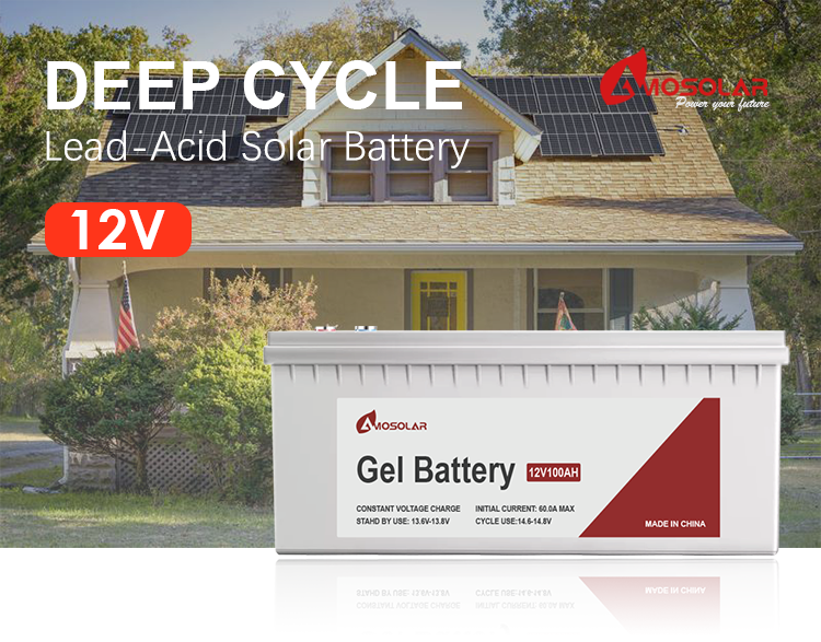 Amosolar 12V 24V 100Ah 200Ah 300Ah 400Ah Deep Cycle Gel Solar Battery for Electric Cars