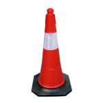 750mm Orange Reflective Warning Traffic Cone With Rubber Base