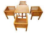 Waterproof Garden Table And Chairs , Solid Wooden Garden Furniture Stable