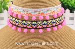 Machine producing OEM wholesale beautiful fabric drapery trimmings beaded pom