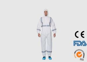 Quality SMS Disposable Protective Coveralls Liquid Resistant With Reflective Tape wholesale