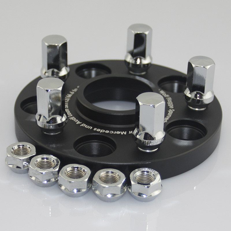 5x130/84.1 to 5x112/66.6 Forged Aluminum Billet Hubcentric Wheel Adapters Anodized Black Finish