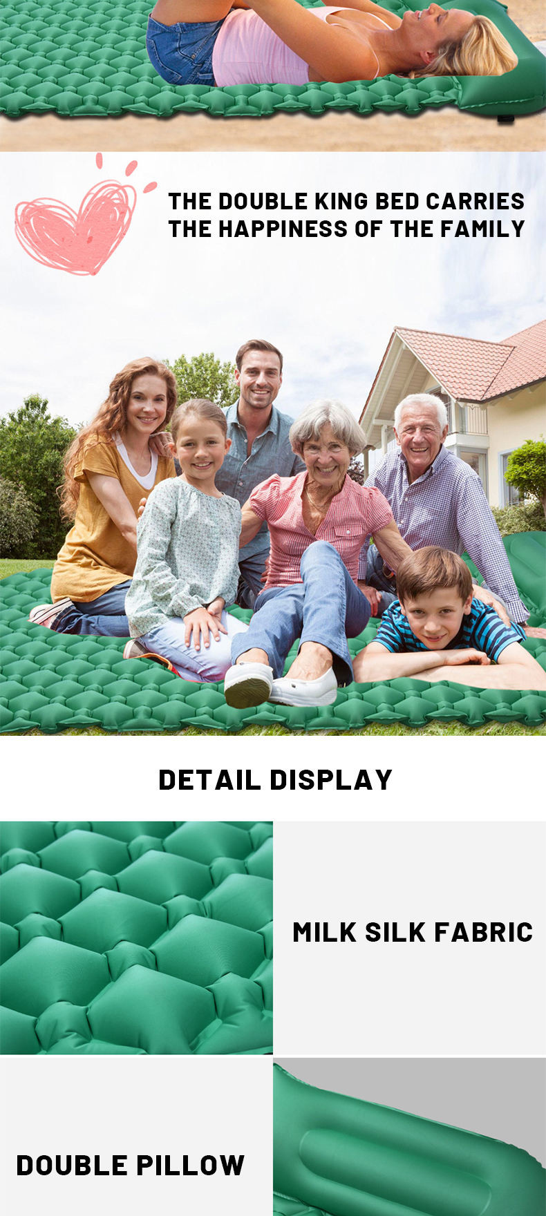 Air Sleeping Mat Foldable Sleeping Bed Inflatable Sleeping Mat Self Inflating