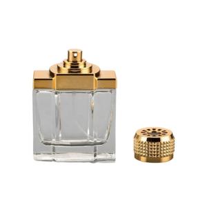 Quality UV Plastic Cap Empty Perfume Spray Bottles 100ml Glass Golden Cap Color wholesale