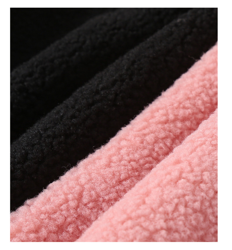 Girls Lamb Wool Coat Thickened Stitching Color Striped