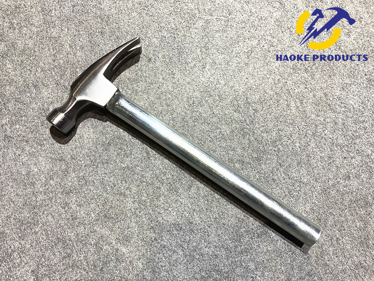 16OZ Size Forged Carbon Steel Materials Claw Hammer with chrome plated surface steel handle