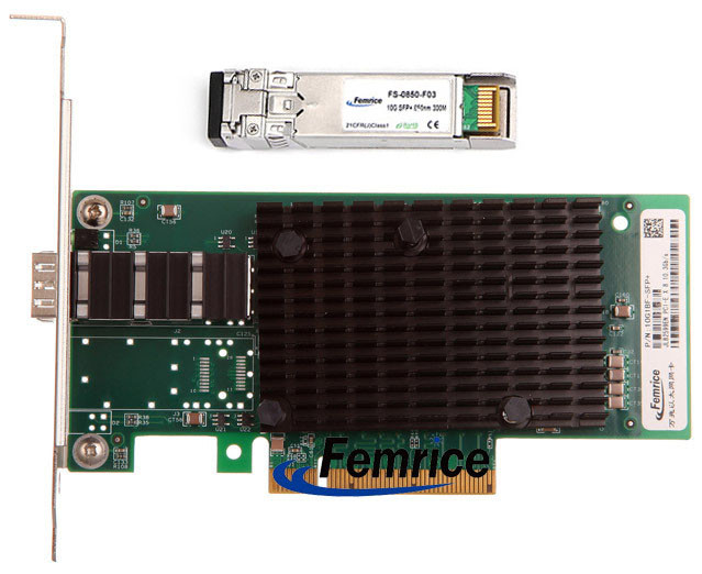 Femrice 10G Single Port Gigabit Ethernet PCIe x8 Server NICs Intel 82599 Chipset Server Card With 10G Multi-mode Module