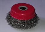 100mm OD Fine Crimped Wire Cup Brush , Rotary Steel Wire Brushes For Removal