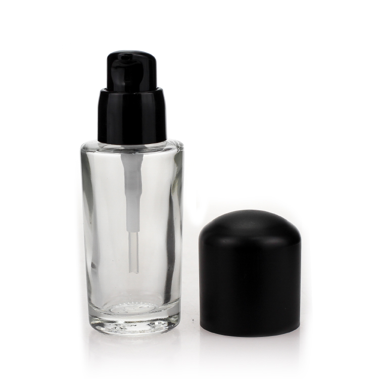 30ml Cosmetic Makeup Glass Lotion Bottle Liquid Foundation Bottle With Pump