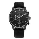 Men'S Multifunction Chronos Sport Watch Leather Strap Day Date Perpetual