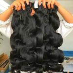 Raw Virgin Human Hair Bundle Unprocessed No Tangle No Shedding Double Drawn Hair