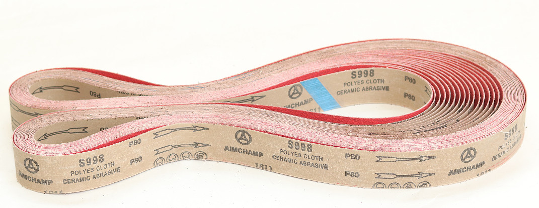 Ceramic Alumina Metal Polishing Sandpaper Y - Wt Polyester Cloth Sanding Belts Coating