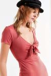 Women Summer Pink Dress Elegant Sexy Side Slit Bodycon Dress With Bow