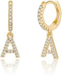 Fashion Studs Sterling Silver Initial Earrings Customize Jewelry 18K Gold Plated