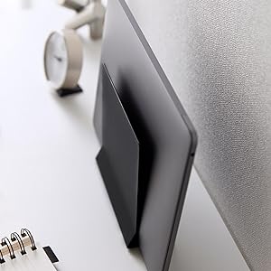 Perfect Standing Desk Laptop Storage Rack Metal Slim Laptop Stand Black Tower Organizer